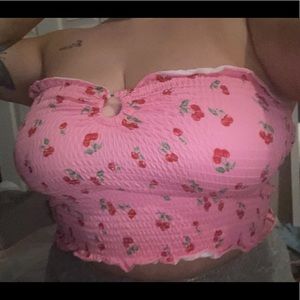 Pink cherry tube top